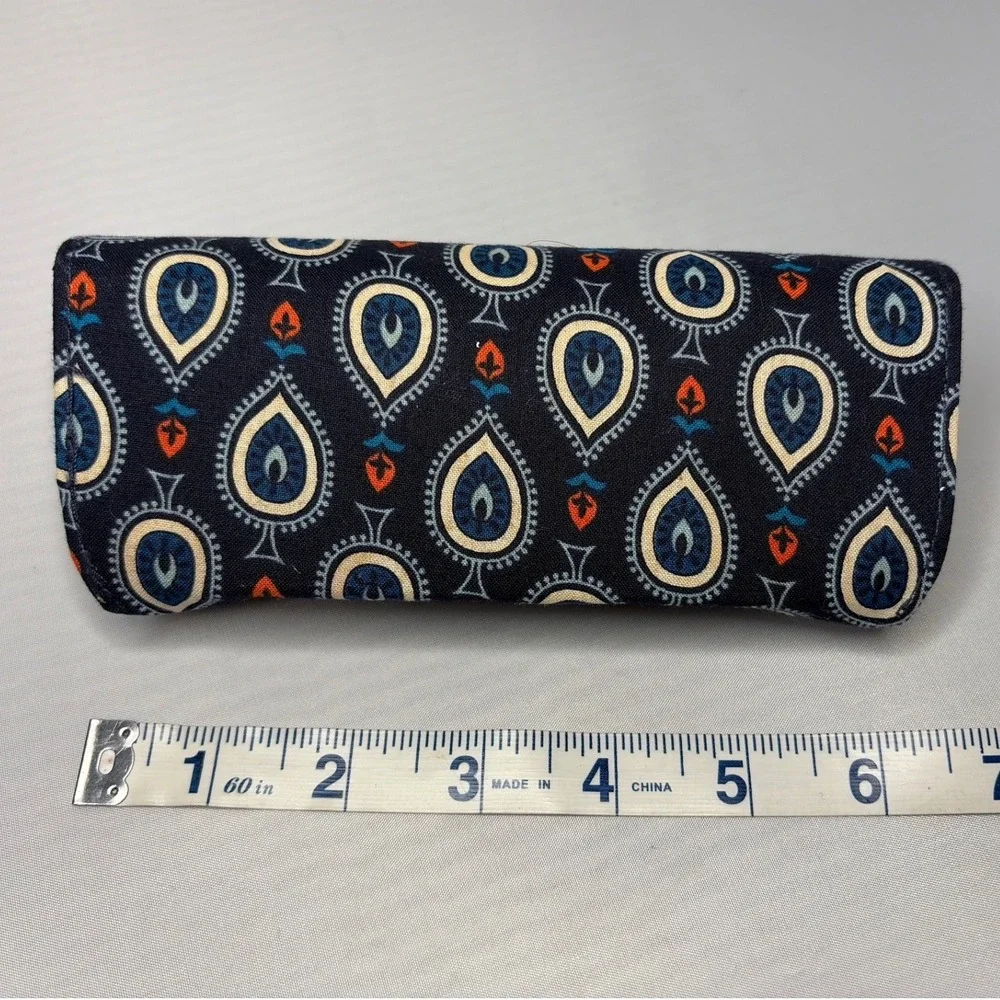 Vera Bradley Navy Blue Paisley Hard Eyeglass Case Sunglasses Holder